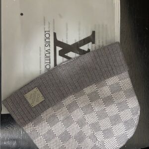 Louis Vuitton Gray Checkered Knit Hat